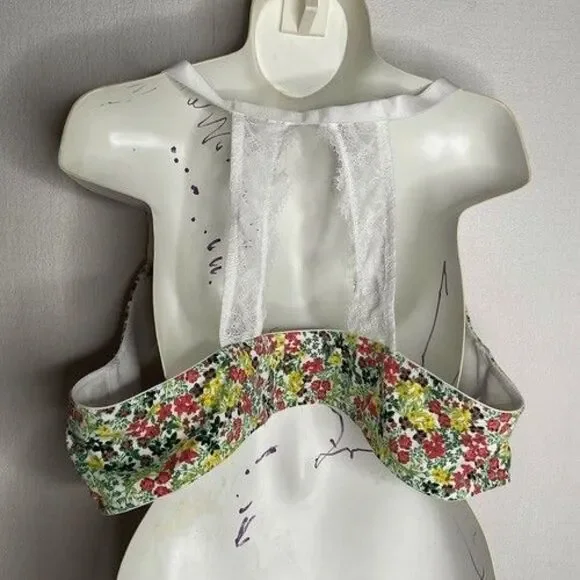 NWOT Cacique Front Close Lined Lightly Bra Women Plus Size 44B Racerback Floral - Picture 6 of 9